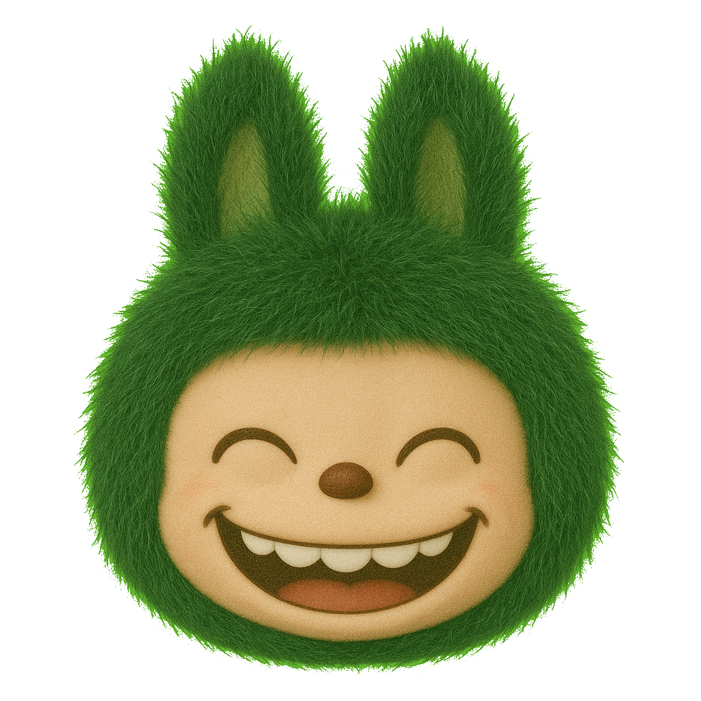 A collage of different Labubu faces